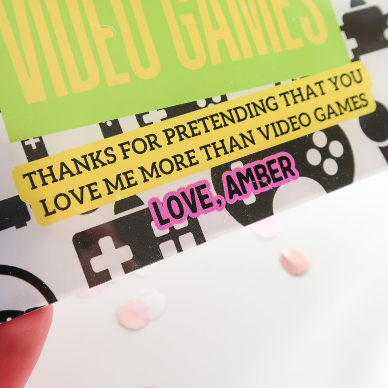 Personalised Valentine’s Day Acrylic Sign – “V is for Video Games”