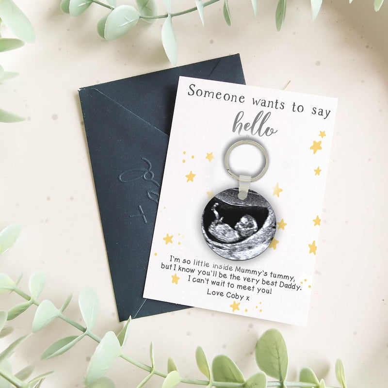 Baby Scan Keyring Fathers Day Gift Personalised Gift From Bump to Mum to be - Gift Grandma to be Pregnancy Announcement - To Nanny From Bump