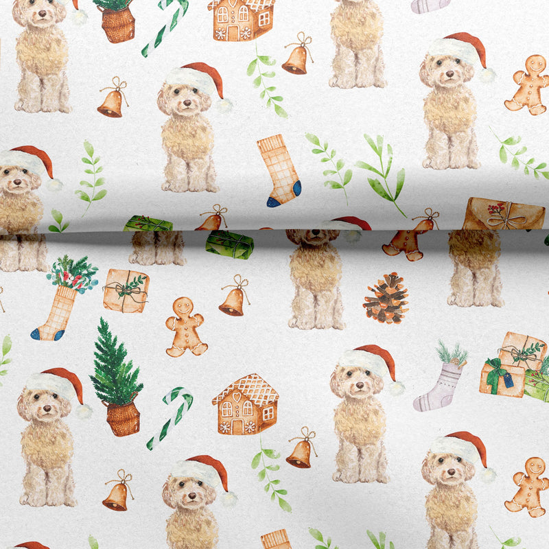 Champagne Cockapoo Wrapping Paper - Dogs Wrapping Paper - Gift For Dog Lovers - Christmas Dog Gift Wrap Paper - Champagne Cockapoo