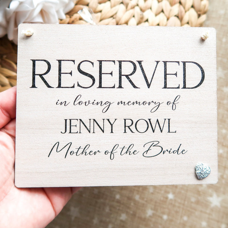 Reserved Wedding Sign