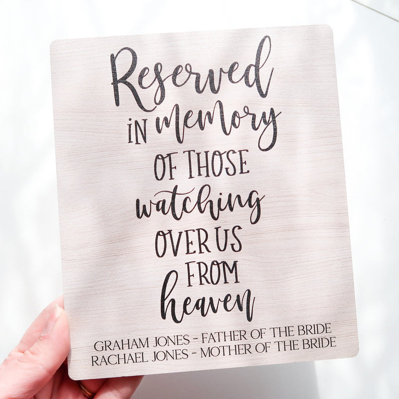 Reserved Wedding Sign