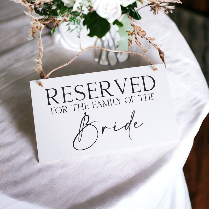 Custom Reserved Signs - Reserved Chair Sign - White Wooden - Reserved Table