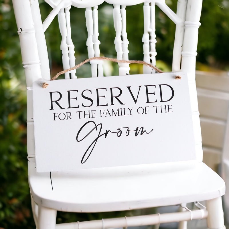 Custom Reserved Signs - Reserved Chair Sign - White Wooden - Reserved Table