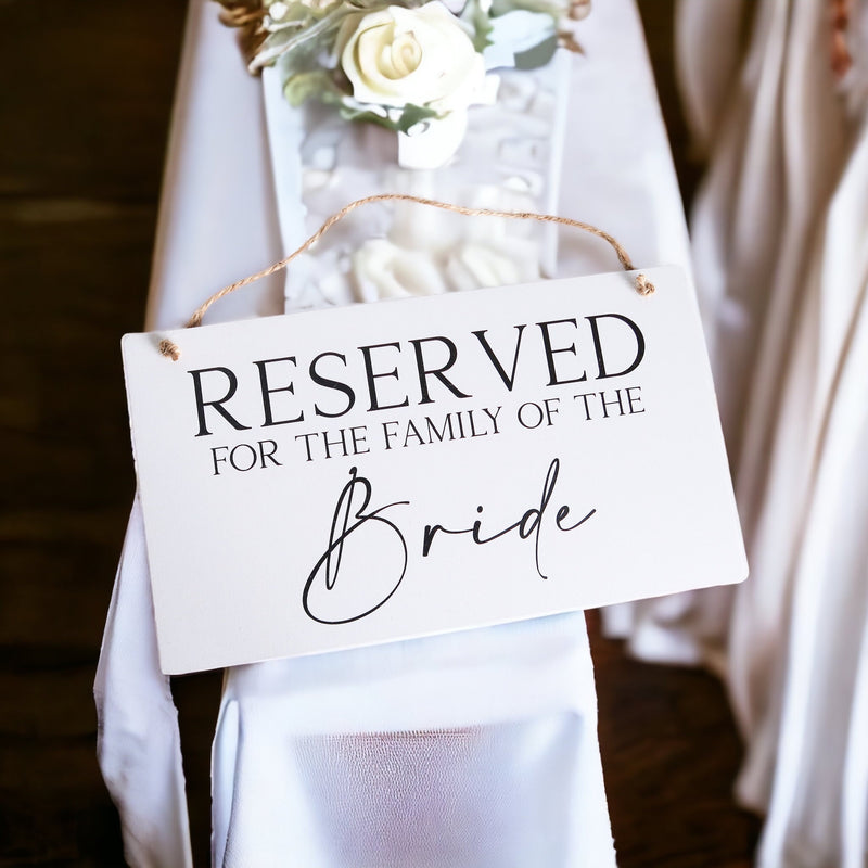 Custom Reserved Signs - Reserved Chair Sign - White Wooden - Reserved Table