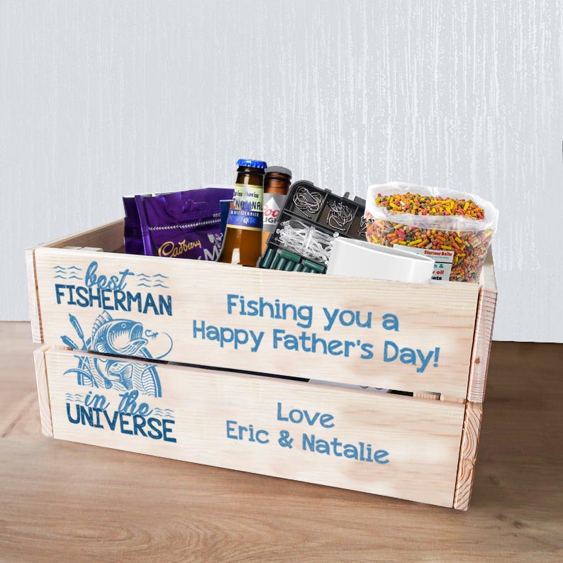 Fisherman Gift For Father's Day - Fishing You a Happy Father's Day Wooden Crate