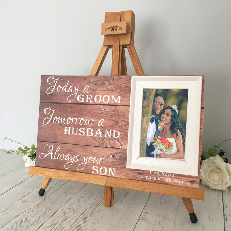 Mother of Groom Gift - Wedding Gift From Bride - Groom's Mom and Dad - Mother In Law - Thank You Parents - Personalized Frame