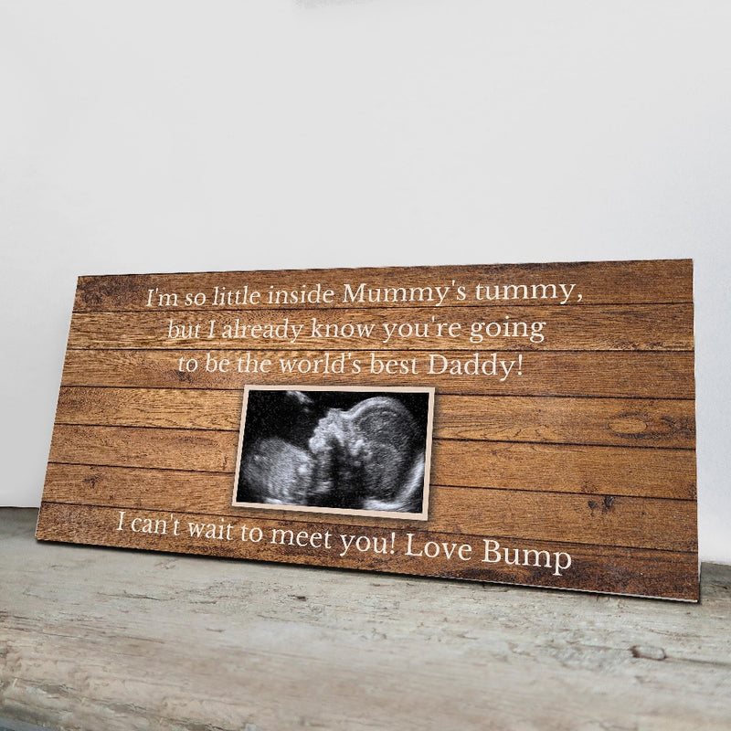 Gift From Bump For New Dad / Fathers Day Gift From Bump / Baby Scan Photo Keepsake / New Daddy Gift