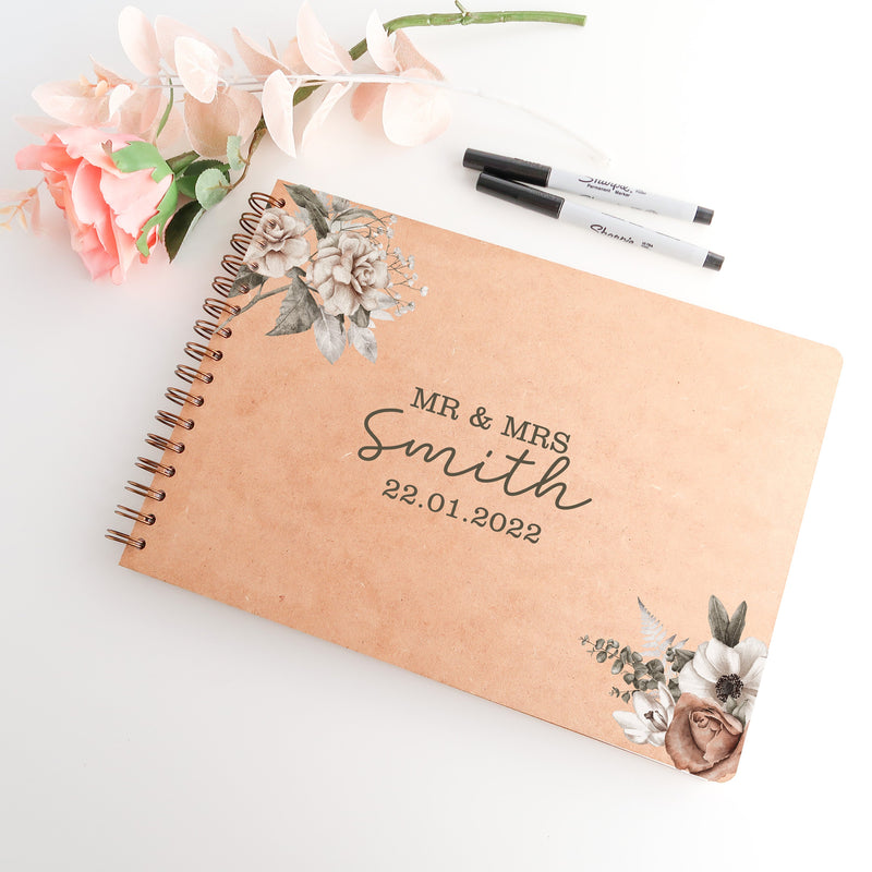 Guestbook Alternative Wedding - Personalised Custom Guest Book - Rustic Wedding Book - Polaroid Wedding Book - Scrapbook Wedding Planner