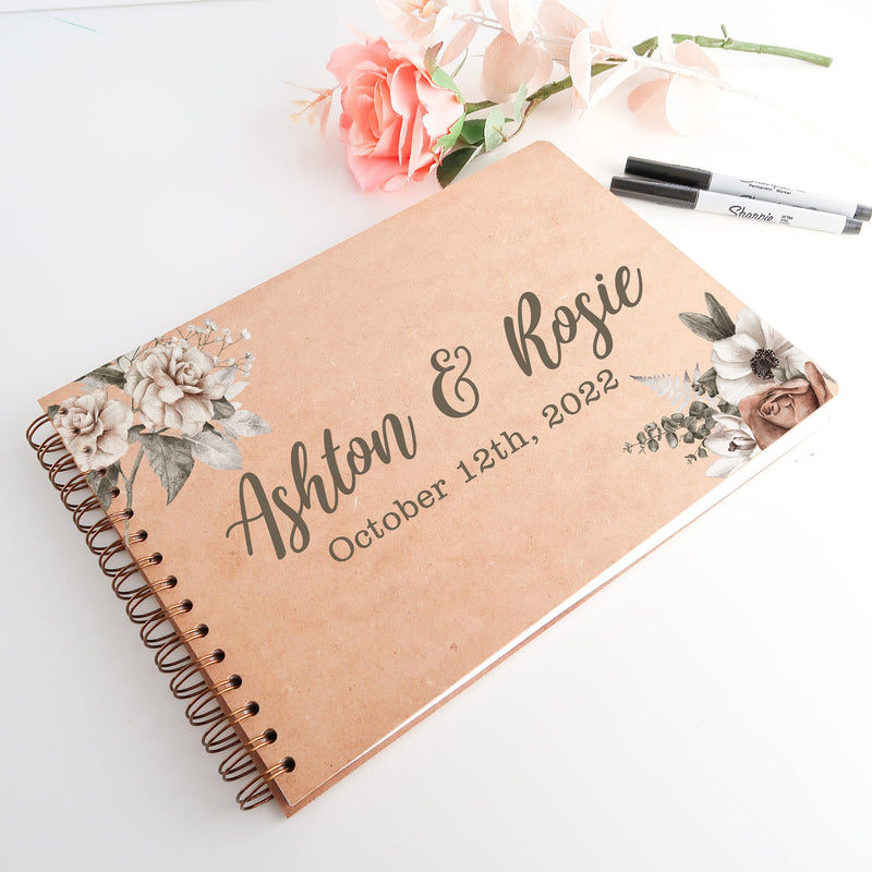 Wedding Guest Book - Personalised Gift - Handmade Guest Book - Wedding Keepsake - Guest Signing Book  - Simple Wedding Guestbook Ideas