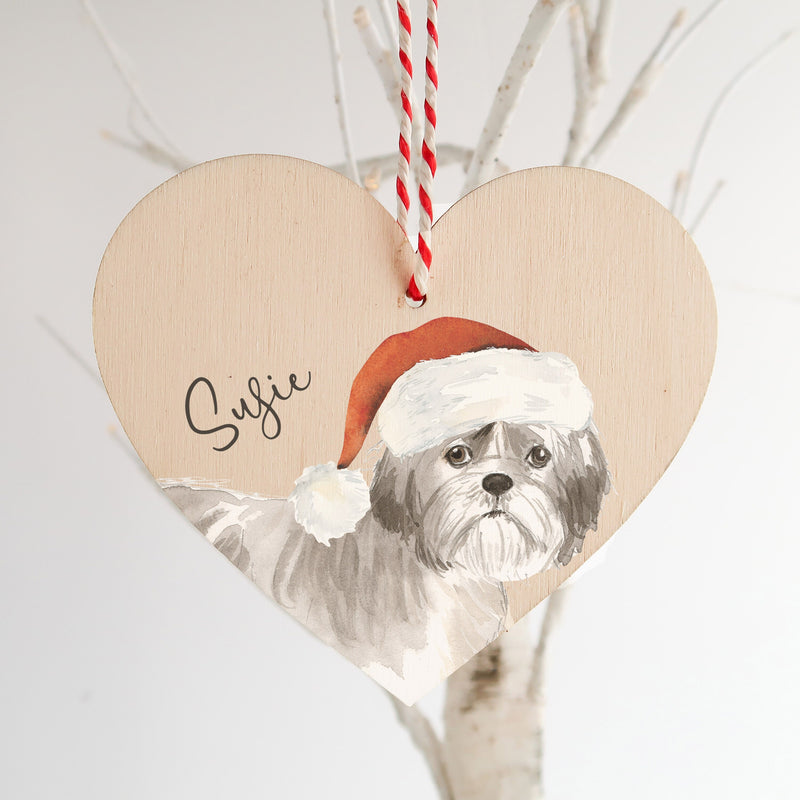 Shih Tzu Shorter Haired Ornament - Christmas Ornament - Dog Owner Gift - Christmas Dog Decoration -