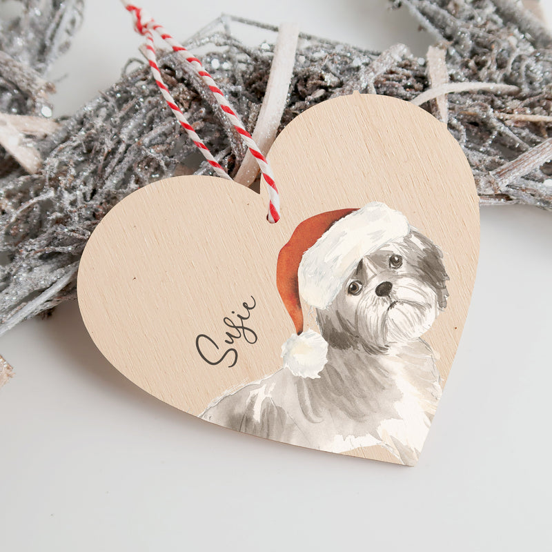 Shih Tzu Shorter Haired Ornament - Christmas Ornament - Dog Owner Gift - Christmas Dog Decoration -