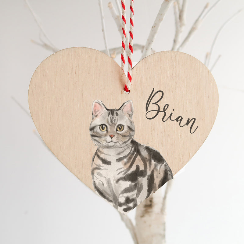 American Shorthair Tabby Cat Ornament - Cat Christmas Decoration - Cat Gifts - Cat Personalised -