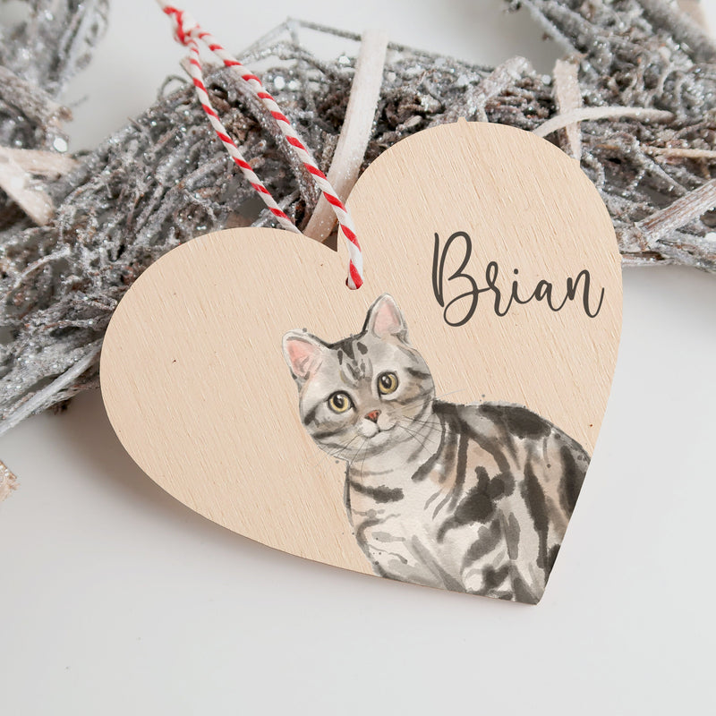 American Shorthair Tabby Cat Ornament - Cat Christmas Decoration - Cat Gifts - Cat Personalised -