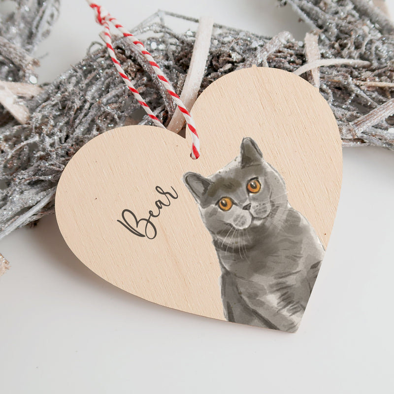 British Shorthair Cat Ornament - Cat Christmas Decoration - Cat Gifts - Cat Personalised -