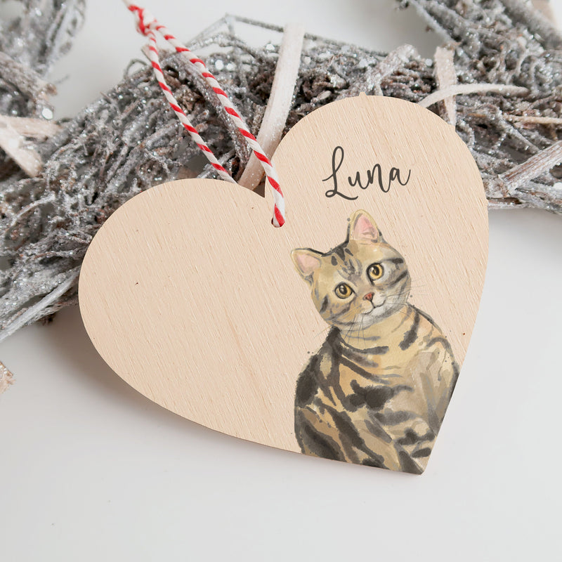 American Shorthair Brown Tabby Ornament - Cat Christmas Decoration - Cat Gifts - Cat Personalised -