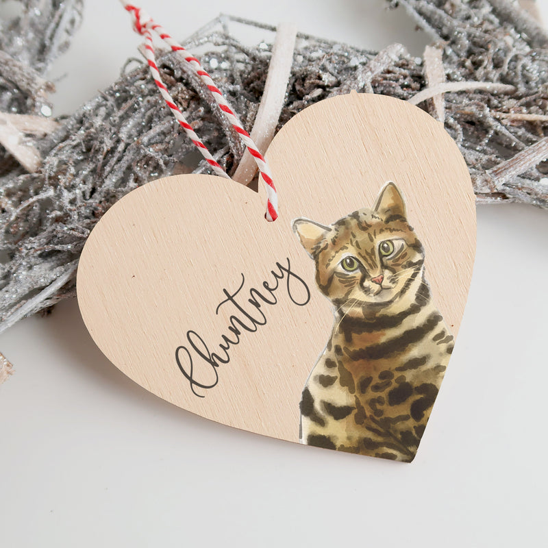 Bengal Cat Ornament - Cat Christmas Decoration - Cat Gifts - Cat Personalised -