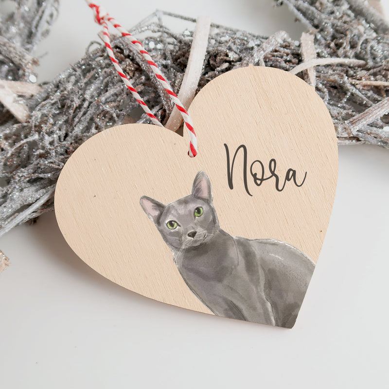 Blue Russian Cat Ornament - Cat Christmas Decoration - Cat Gifts - Cat Personalised -