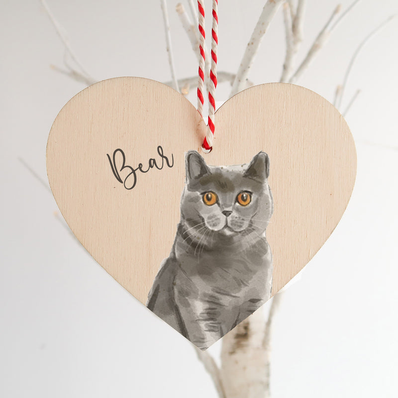 British Shorthair Cat Ornament - Cat Christmas Decoration - Cat Gifts - Cat Personalised -