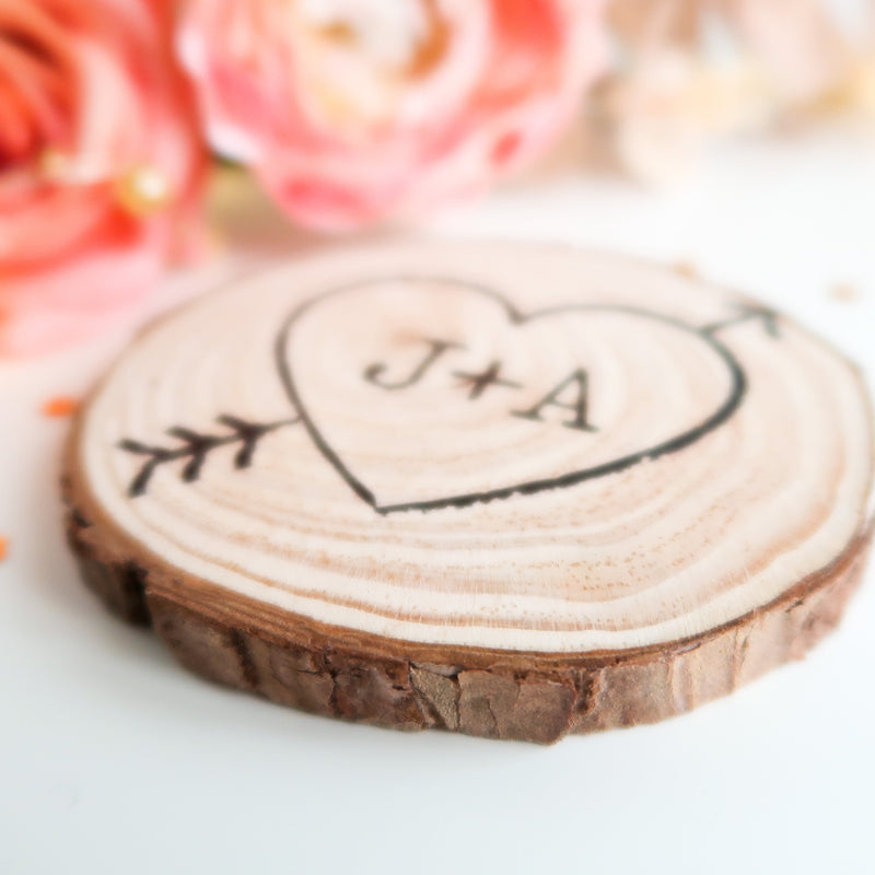 Personalised Log Slice - Valentines Gift For Him - Wood Slice Gift - Wood Slice Plaque - Rustic Wooden Gift