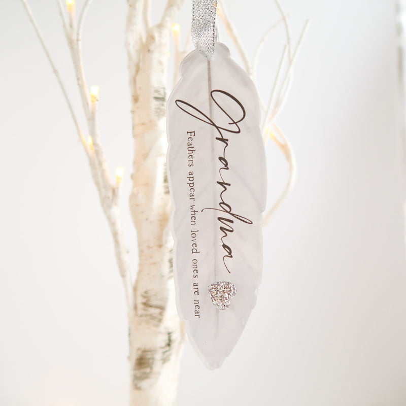 Dad Remembrance Ornament - Feathers Appear When Angels Are Near - Dad Memorial Gift - Dad Gift