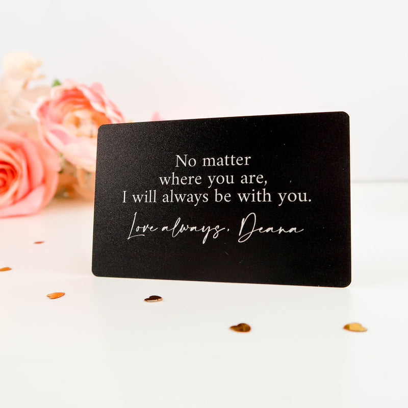 Personalised Message Metal Wallet Card Insert - Personalised Gift For Him - Husband Boyfriend Anniversary Gift - Valentines Day Gift