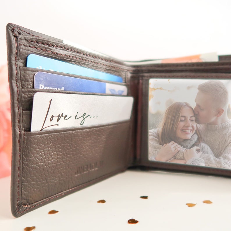 Gift For Boyfriend - Metal Wallet Card Insert - Personalised Gift For Him - Husband Boyfriend Anniversary Gift - Valentines Day Gift