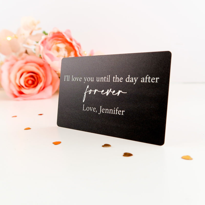 Valentines Day Gift For Him - Metal Wallet Card Insert - Personalised Gift For Him - Husband Boyfriend Anniversary Gift - Valentines Day