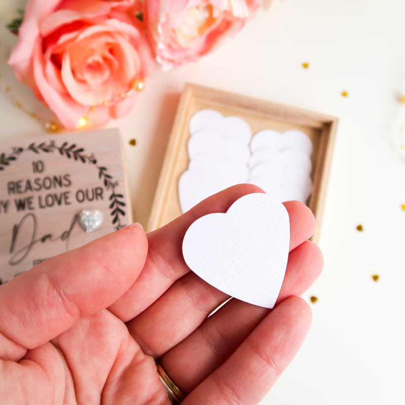 Reasons Why I Love You - Personalised Wooden Box With Hearts - Valentines Gift For Him -