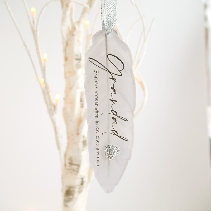 Grandad Remembrance Ornament - Feathers Appear When Angels Are Near - Grandad Memorial Gift - Grandad Gift
