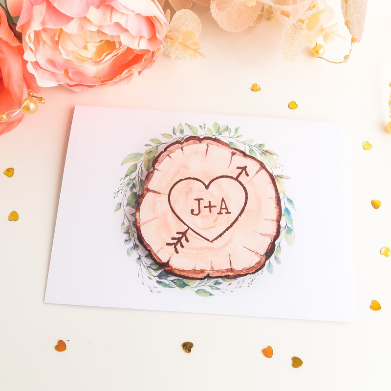 Valentines Day Card For Boyfriend -  Card For Him - Valentines Day Gift - Personalised Log Slice - Log Slice Decoration - Gift For Him