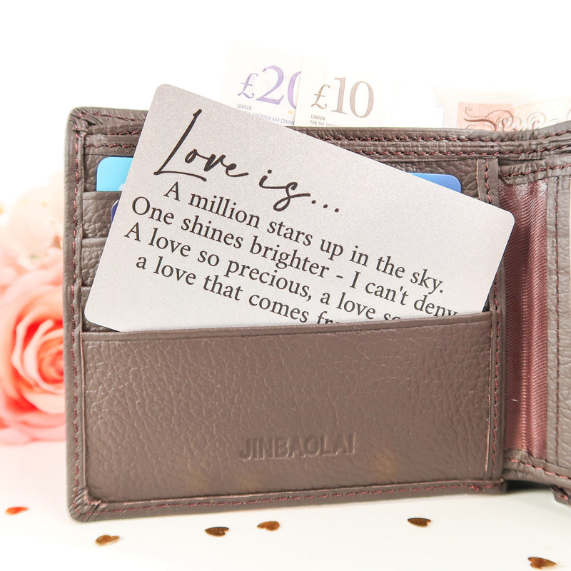 Valentines Wallet Card - Valentines Day Gift For Him - Wallet Insert For Boyfriend - Wallet Card Personalised - Gift For Him - Husband Card