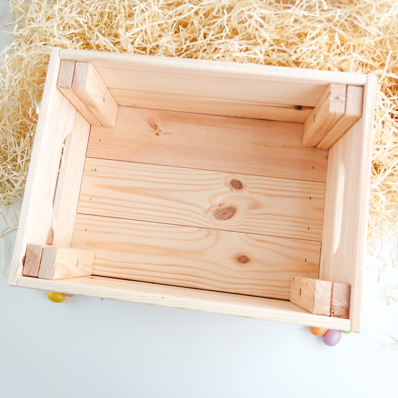 Personalised Wooden Easter Bunny Rabbit Crate - Easter Basket Hamper - Wooden Easter Crate - Easter Gifts - Egg Hunt - Easter Hamper