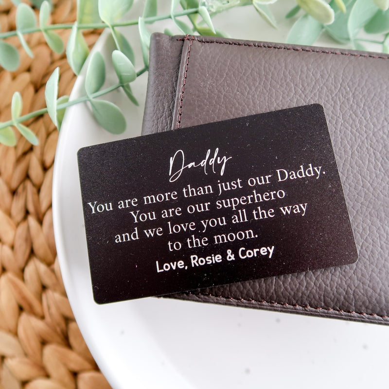 Personalised Father's Day Wallet Card Insert