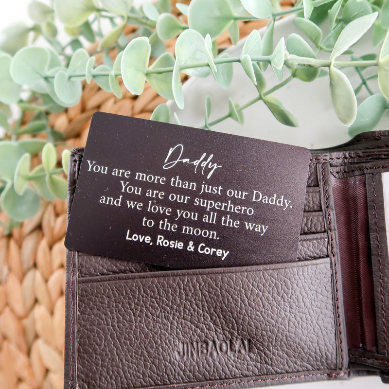 Personalised Father's Day Wallet Card Insert