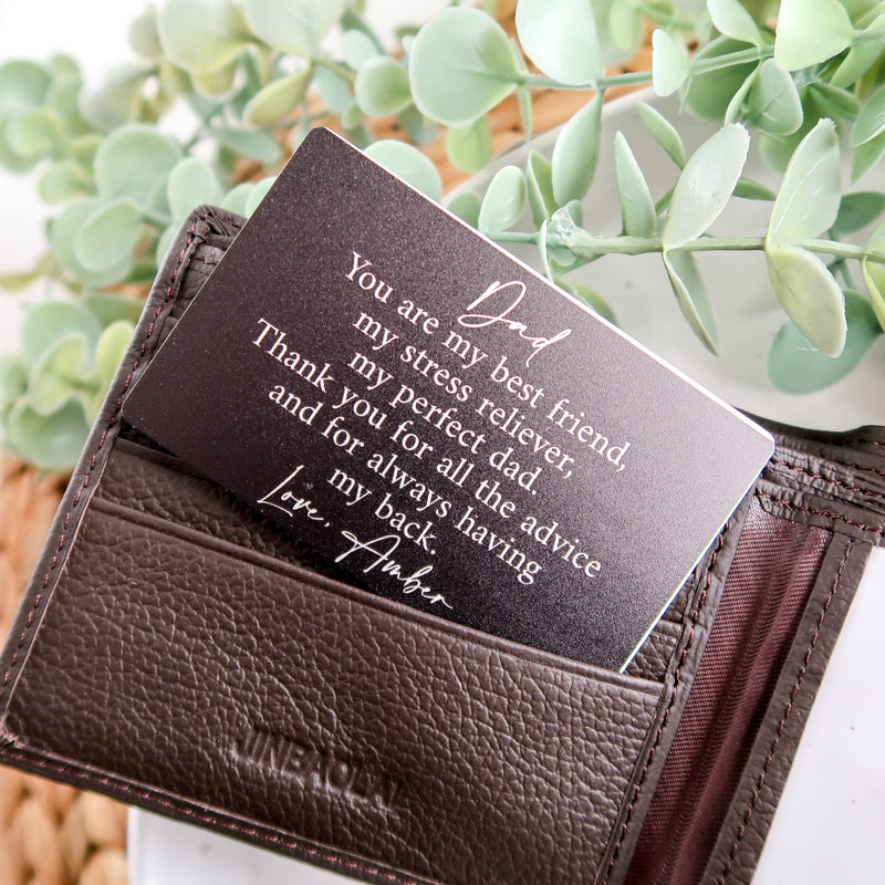 Unusual Fathers Day Gifts For Dad - Father's Day Gift - Wallet Card Insert - Dad Gifts From Daughter