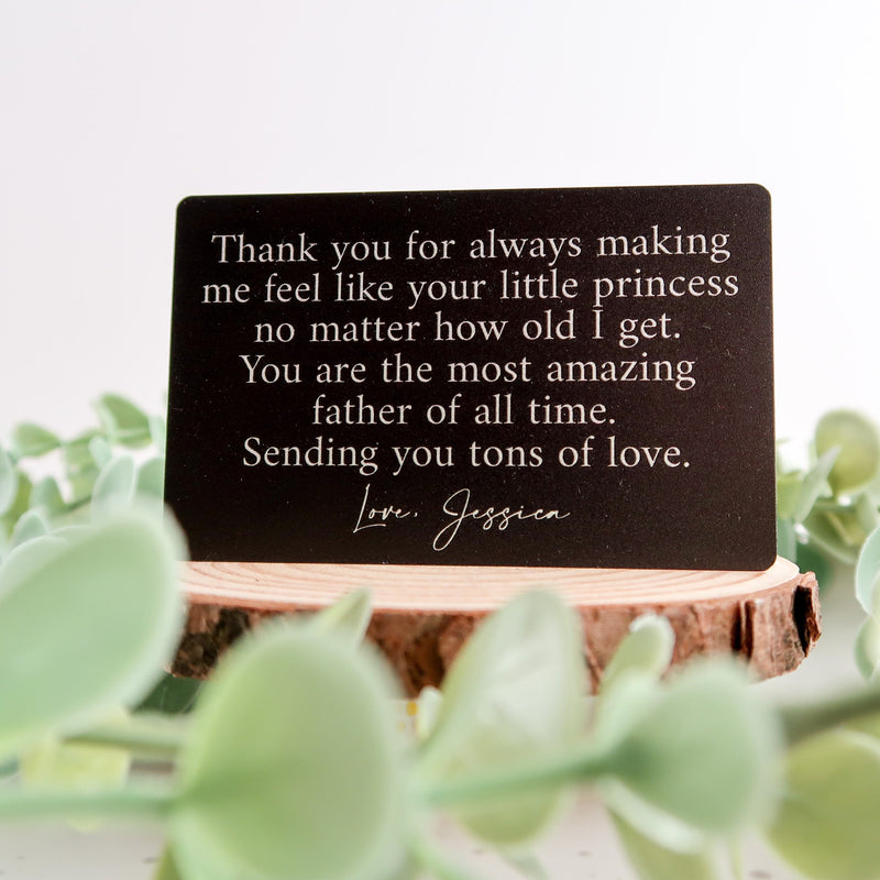 Wallet Card Insert For Dad - Dad Wallet Insert - Personalised Gift For Dad - Father's Day Gift - Sentimental Gift For Father - Aluminium