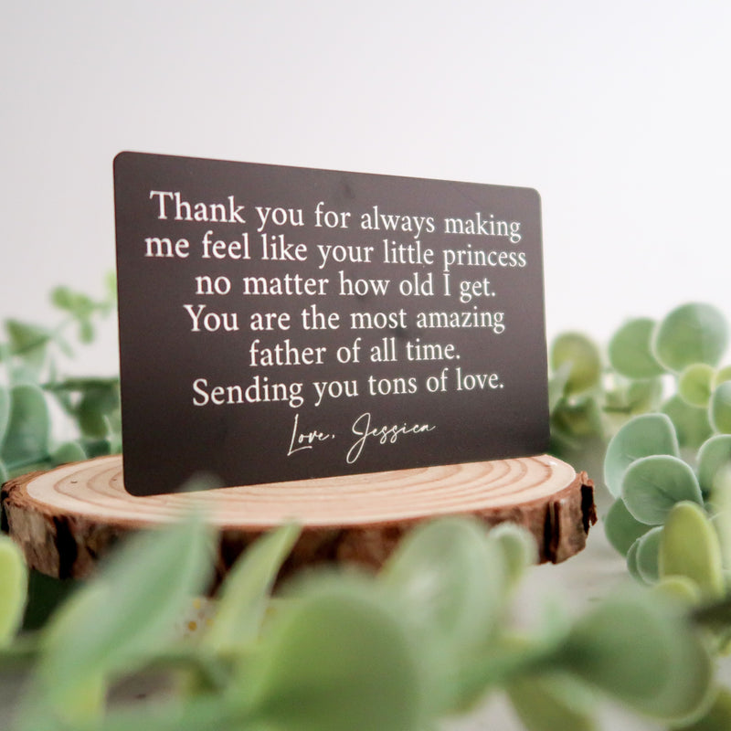 Wallet Card Insert For Dad - Dad Wallet Insert - Personalised Gift For Dad - Father's Day Gift - Sentimental Gift For Father - Aluminium