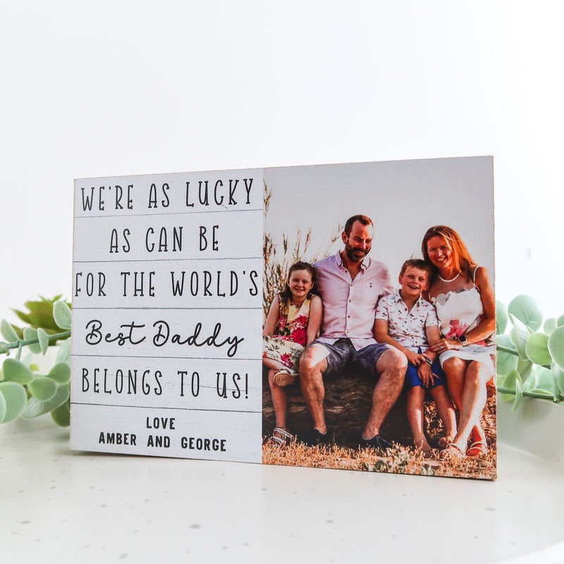 Daddy Gifts - Daddy Plaque - Father's Day Gift - Photo Block - Shelf Sitter -Gifts for Dad -Gift for Grandpa -Grandad, Photo Gift