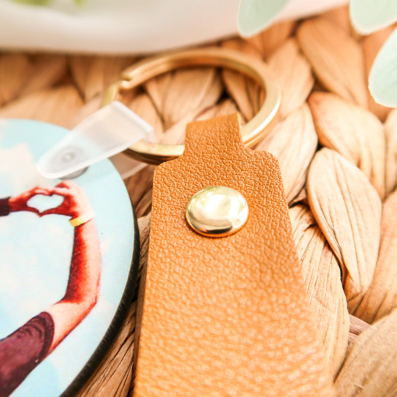 Wedding Photo Gift Keyring - Photo Keyring Leather - Personalised Photo Keyring - Leather Gifts
