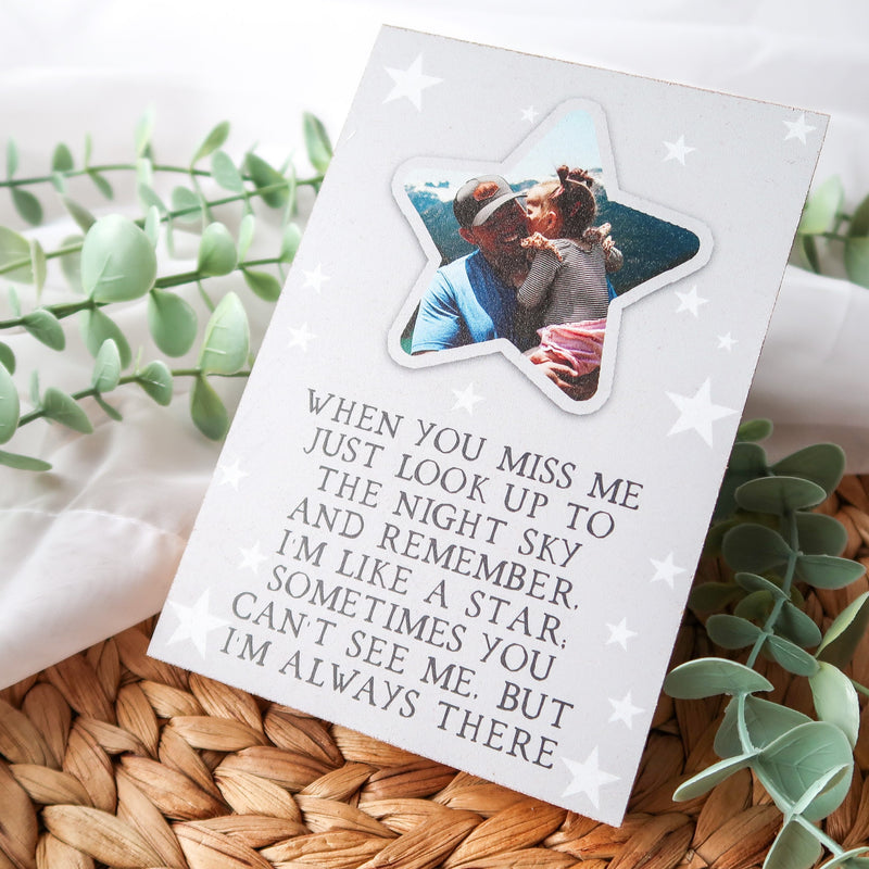 Memorial Sign With Photo Plaque - Star Remembrance Quote