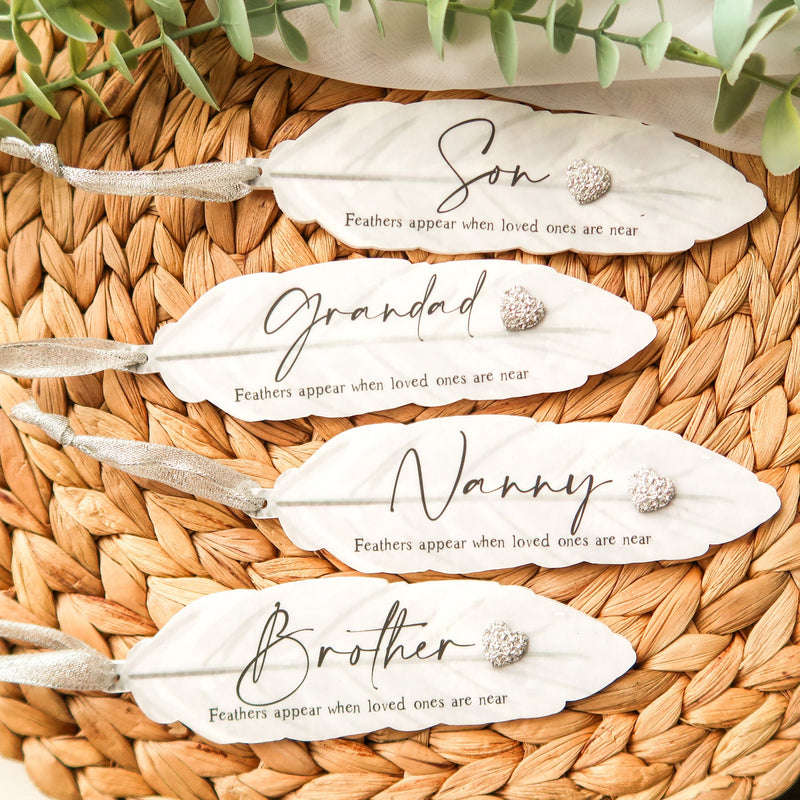 Grandad Remembrance Ornament - Feathers Appear When Angels Are Near - Grandad Memorial Gift - Grandad Gift