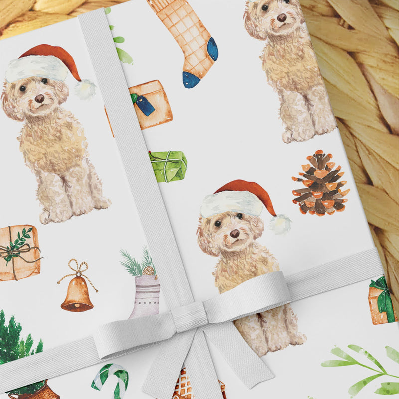 Champagne Cockapoo Wrapping Paper - Dogs Wrapping Paper - Gift For Dog Lovers - Christmas Dog Gift Wrap Paper - Champagne Cockapoo