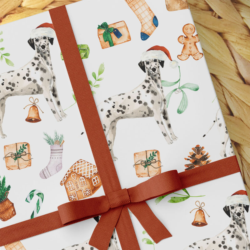Dalmation Christmas Wrapping Paper - Dogs Wrapping Paper - Gift For Dog Lovers - Christmas Dog Gift Wrap Paper - Dalmation