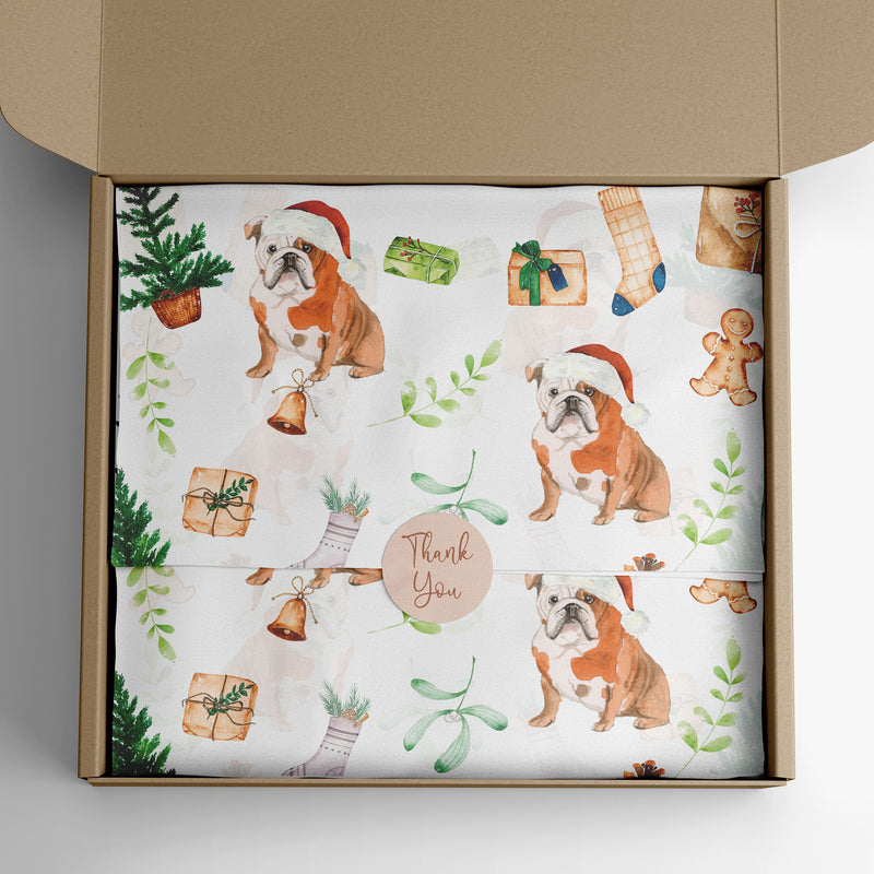 English Bulldog Christmas Wrapping Paper - Dogs Wrapping Paper - Gift For Dog Lovers - Christmas Dog Gift Wrap Paper - English Bulldog