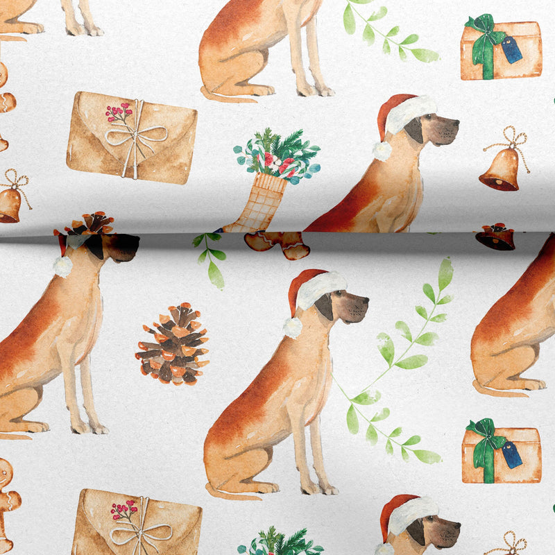 Great Dane Christmas Wrapping Paper - Dogs Wrapping Paper - Gift For Dog Lovers - Christmas Dog Gift Wrap Paper - Great Dane Gifts