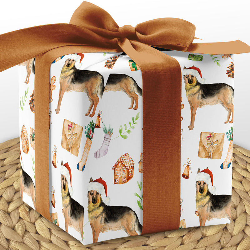 German Shepherd Christmas Wrapping Paper - Dogs Wrapping Paper - Gift For Dog Lovers - Christmas Dog Gift Wrap Paper - New Puppy Gifts