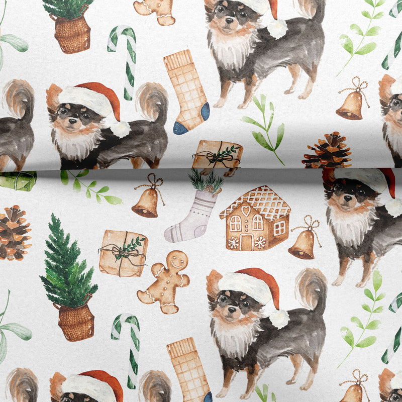 Long Haired Chihuahua Dog Wrapping Paper - Dogs Wrapping Paper - Gift For Dog Lovers - Christmas Dog Gift Wrap Paper - Chihuahua Gifts -