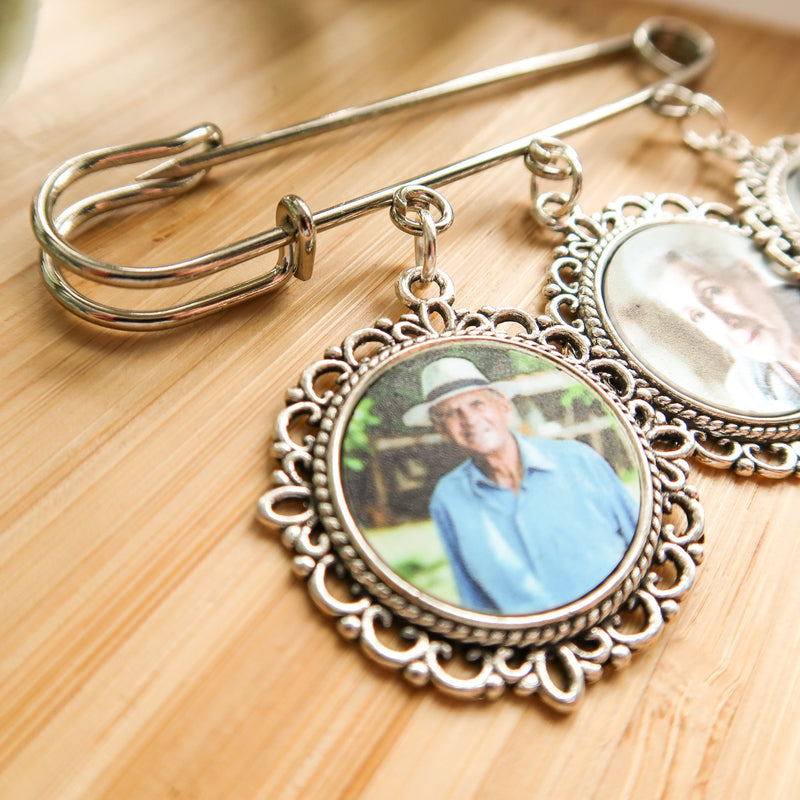 Wedding Bouquet Photo Memorial Pin Charm