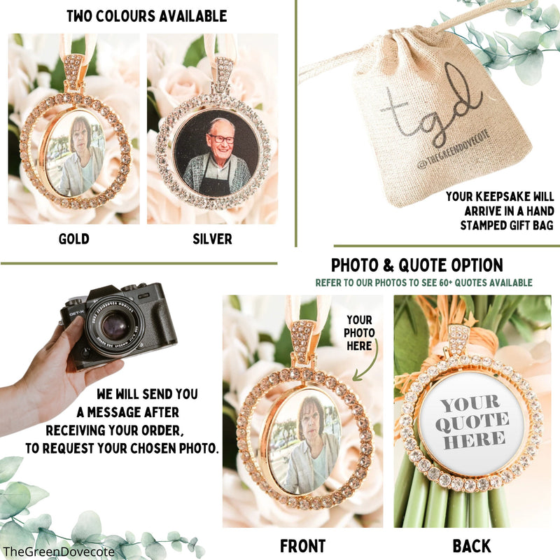 Memorial Photo Charm Bouquet - Those We Love Don't Go Away