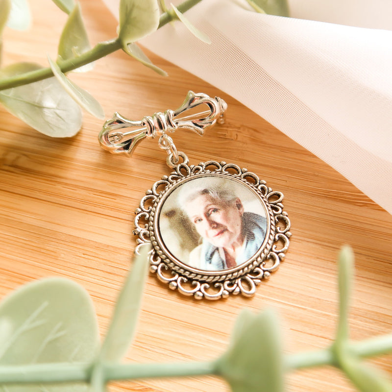 Custom Photo Lapel Kilt Pin Charms - Memorial Boutonniere - Picture Bouquet Charm